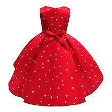 Load image into Gallery viewer, Cichic Girls Dresses for Party Kids Wedding Birthday Dress Elegant Dresses Kids Prom Ball Gown Baby Girl Occasion Dress 0-10 Years (3-4years, Red Dot)
