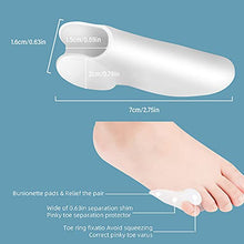 Load image into Gallery viewer, Pinky Toe Gel Bunion Protector DYKOOK 6 Piece Tailors Bunion Corrector Little Toe Separators Soft Gel Bunion Pads Toe Spacers for Bunionette Pain Relief and Corn, Callus, Blisters Protect
