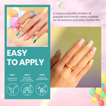 Load image into Gallery viewer, Beetles Gel Nail Polish Kit, Easter Nail Art 6 Colors Spring Summer Rainbow Bright Purple Pink Yellow Green Blue Soak Off Gel Polish Set DIY Manicure Gift for Girls
