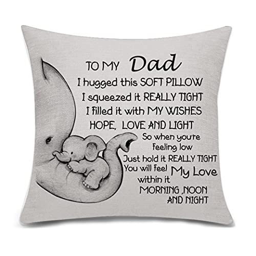 Dad Gifts from Daughter Son Cushion Cover Throw Pillow Cover for Father Daddy Papa Birthday Gifts Christmas Gifts Father's Day Gifts (dad)