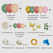 Load image into Gallery viewer, ZHIQIYI Balloon Arch Garland Kit, 3D Golden Butterfly Sticker Green Pink Balloon Garland Kit, 135 Party Decoration Balloons Reusable Latex Balloons For Wedding, Baby Shower, Birthday Party Decoration
