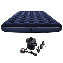 Load image into Gallery viewer, Denny International® Double Inflatable Flocked Air Bed Camping Mattress with Free Electric Air Pump
