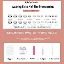 Load image into Gallery viewer, Sttiafay Glossy Black V Edge False Nails Short Square Ballerina French Gradient White False Nails Acrylic Full Cover Press on Nails for Nail Art DIY Decoration Women Girls (24Pcs)
