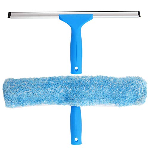 MR.SIGA Professional Window Cleaning Combo - Squeegee & Microfiber Window Scrubber, 14