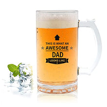 Load image into Gallery viewer, Funnli Gifts for Dad Birthday Christmas Fathers Day - 16OZ Beer Glasses Mug, Dad Gifts from Daughter Son, Dad Birthday Christamas Presents
