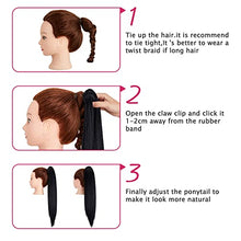 Load image into Gallery viewer, CULKET Long Claw Ponytail Hair Extension Clip in on Ponytail Jaw/Claw Synthetic Straight Thick Hair Extensions Pony Tail for Women Girls 21&quot; straight -Dark Black
