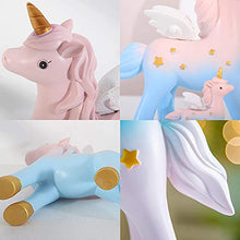 Load image into Gallery viewer, iZoeL Unicorn Cake Topper, Birthday Cake Decoration, 1 Pink Hairball Arch 1 Rainbow 1Happy Birthday Banner 2 Clouds 4 Balloons 10 Stars 3 Little Unicorns For Girl Kid Women Birthday Party
