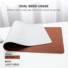 Load image into Gallery viewer, FAMEDY PU Leather Desk Pad, Dual-Sided Desk Mat, Large Mouse Pad, Laptop Keyboard Desk Blotter Protector, Waterproof Desk Writing Mat for Office/Home (Brown&amp;Grey, 90 * 45CM)
