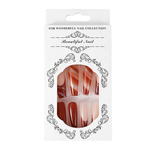 Load image into Gallery viewer, Brishow Coffin False Nails Long Fake Nails Brown Glitter Press on Nails Ballerina Acrylic Stick on Nails 24pcs for Women and Girls
