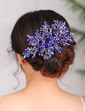 Load image into Gallery viewer, Deniferymakeup Bridal Wedding Comb Gift for Bride Hair Wedding Crystal Comb Hair Piece Vine Black Bridal Comb Wedding Hair Pieces Bridesmaid Comb Hair Black
