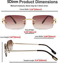Load image into Gallery viewer, SDinm Small Narrow Rimless Sunglasses Fashion Frameless Rectangle Tinted Lens Eyewear 90s Glasses for Women Men
