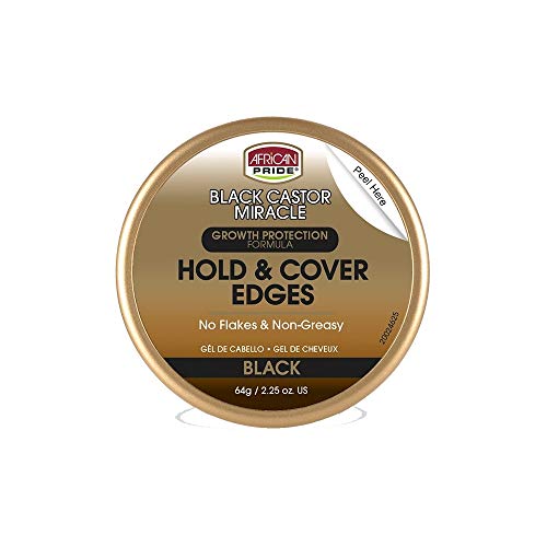 African Pride Black Castor Miracle Hold & Cover Edges Black (Pack of 4)