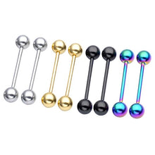 Load image into Gallery viewer, Jovivi 8pc 16G Stainless Steel 5mm Ball Barbell Tongue Bar Piercing Rings 5/8" Length

