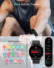 Load image into Gallery viewer, Deeprio Smart Watch 1.2&quot; AMOLED Always-on Display 3ATM Waterproof 14 Sports for Men Women Android Phones iOS Compatible iPhone Samsung Heart Rate Blood Oxygen Monitor Smartwatch Fitness Tracker Black
