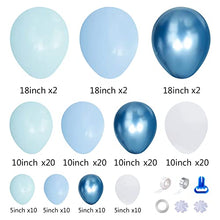 Load image into Gallery viewer, colourbow Blue Balloon Garland Light Blue Balloons 132Pcs Blue Balloons Different Sizes Dark Blue Balloons Baby Blue Balloons White Balloons Metallic Blue Balloons Birthday Baby Shower Decorations
