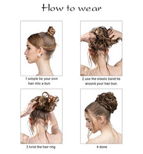 Load image into Gallery viewer, Hair Buns Hair Piece Messy Scrunchie for Women Girls Thick Updo Hairpieces Wavy Curly Ponytail Extensions Chignon Bun Donut Synthetic Black
