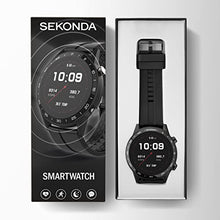 Load image into Gallery viewer, Sekonda Mens 45mm Smart Watch with Heart Rate and Sleep Monitor, Sport Activity, Music, Weather &amp; Message Functions, with Black Rubber Strap, 1909
