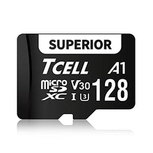 Load image into Gallery viewer, TCELL Superior 128GB microSDXC Memory Card with Adapter - A1, UHS-I U3, V30, 4K, Micro SD Card, Read speeds up to 100 MB/s, Full HD &amp; 4K UHD Microsd
