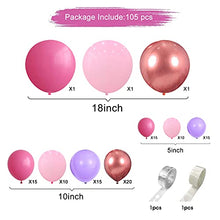 Load image into Gallery viewer, Pink Balloon Arch Kit, AivaToba Garland Kit RoseGold Balloon Arch Pink Party Decorations Purple Latex Balloons for Girls/Boys Birthday Party Baby Shower Wedding Decorations Girl Gender Reveal
