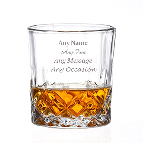 EDSG Personalised Engraved Whiskey Tumbler Glass 7oz Birthday/Christmas/Anniversary/Wedding Gift for Men Dad Best Man Hand Finished in UK