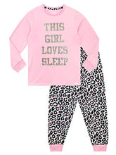 Load image into Gallery viewer, Harry Bear Girls Pyjamas Sleep Slogan Pink 8-9 Years
