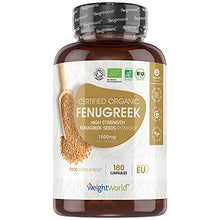 Load image into Gallery viewer, Fenugreek Capsules 1500mg (per Serving) - 180 Vegan Capsules (3 Month Supply) - Organic Fenugreek purest Extract Supplement for Women &amp; Men - Gluten Free &amp; Non-GMO - Made in EU

