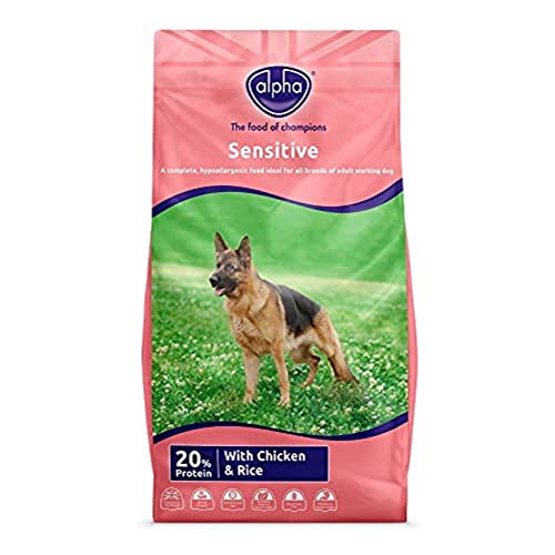 Alpha Sensitive Complete Dry Dog Food Chicken and Rice, 15 kg