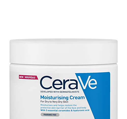 CeraVe Moisturising Cream for Dry to Very Dry Skin 454g with Hyaluronic Acid & 3 Essential Ceramides