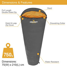 Load image into Gallery viewer, Milestone Camping 27000 Grey &amp; Orange Single Mummy Sleeping Bag / Comfortable and Portable / Carry Sack / Water Resistant / 2 Season
