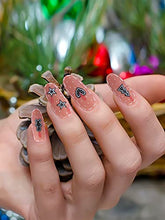 Load image into Gallery viewer, 96 Pcs Christmas Coffin False Nails Stiletto Fake Nails, EBANKU Acrylic Press on Nails Full Cover False Nail Kits With 96Pcs Nail Adhesive Tabs,Snowflake Elk Design Nail Art Decoration for Women Girls
