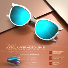 Load image into Gallery viewer, ATTCL Sunglasses for women - Ultralight Trendy Polarized Round Women&#39;s sunglass Medium Large Fit 5022 White+Blue
