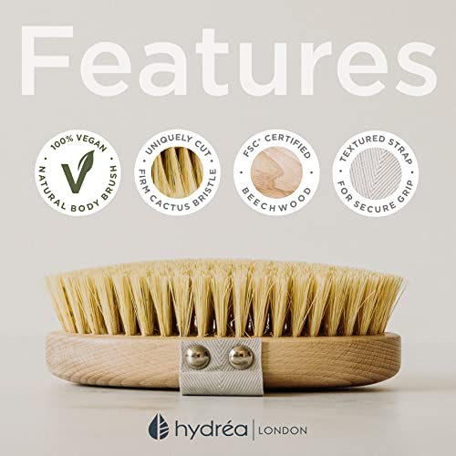 Body | Pro Dry Body Brush With Vegan Cactus Bristle For Firm Exfoliation | Hydrea London