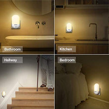 Load image into Gallery viewer, Plug in LED Night Light, [2 Pack] Useber Night Lights with Dusk to Dawn Photocell Sensor, 0.5W Energy Saving, Warm White Night Lighting for Baby, Kids, Children’s Room, Stairs，Hallway etc
