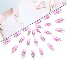 Load image into Gallery viewer, Brishow Coffin False Nails Flame Fake Nails Ballerina Acrylic Press on Nails Full Cover Stick on Nails 24pcs for Women and Girls
