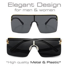 Load image into Gallery viewer, FOENIXSONG, Pack of 2, Fashion Sunglasses Oversized Gold Frame Brown/Gray Lens UV400 Flat Top Square Glasses for Men Women
