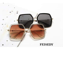 Load image into Gallery viewer, FEISEDY Large Hexagon Inspired Sunglasses for Women Fashion Design Oversized Sunglasses Womens B2503
