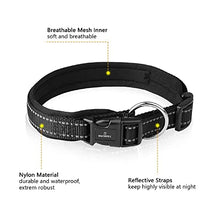 Load image into Gallery viewer, MASBRILL Reflective Dog Collar, Adjustable Nylon Dog Collar with Soft Neoprene Padded, Breathable Pet Collar for Puppy Small Medium Large Dogs, Black, M
