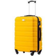 Load image into Gallery viewer, COOLIFE Suitcase Trolley Carry On Hand Cabin Luggage Hard Shell Travel Bag Lightweight 2 Year Warranty Durable 4 Spinner Wheels (Yellow, S(56cm 38L))
