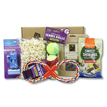Load image into Gallery viewer, DogBox Boutique 6 Item DogBox Dog Gifts Box Dog Hamper Perfect For Dog Birthday, Christmas Or A Monthly Treat - Bursting Dog Treats, Toys And Accessories…
