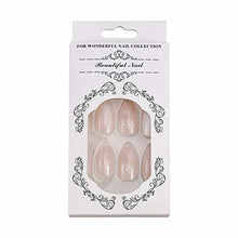 Load image into Gallery viewer, Brishow Coffin False Nails Short Fake Nails Snow Glitter Press on Nails Ballerina Acrylic Stick on Nails 24pcs for Women and Girls
