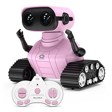 Load image into Gallery viewer, ALLCELE Robot Toys, Rechargeable Kids RC Robots for Girls &amp; Boys, Remote Control Toy with LED Eyes &amp; Music, for Children Age 3+ Years Old - Pink
