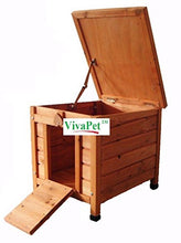 Load image into Gallery viewer, VivaPet Cat /Puppy /Rabbit /Guinea Pig Wooden Hide House, 50cm (L) x 42cm (W) x 43cm (H)
