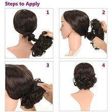 Load image into Gallery viewer, Short Messy Curly Dish Hair Bun Extension Easy Stretch hair Combs Clip in Ponytail Extension Scrunchie Chignon Tray Ponytail Hairpieces Grey
