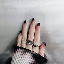 Load image into Gallery viewer, Black Gradient Nude False Nails with Glue Stickers, Short Fake Nails, 24PCS Acrylic Medium Press On nails, Stick On Nails for Women Girls No Glue Included
