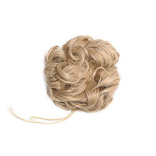Load image into Gallery viewer, Ombre Hair Bun Short Wavy Scrunchy Scrunchie Hair Extensions - Light Auburn &amp; Bleach Blonde - Messy Updo Chignons Hairpiece Ribbon Drawstring Ponytail
