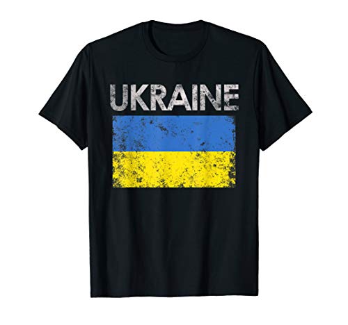 Vintage Ukraine Ukrainian Flag Pride Gift T-Shirt