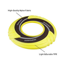 Load image into Gallery viewer, SKIPDAWG Interactive Dog Tug Toy, Flying Disc Dog Toy Light Weight TPR/Nylon Fabric Non-Toxic Material, Pet Training Toys/Outdoor Exercise Toys for Dogs, Diameter 9 Inches
