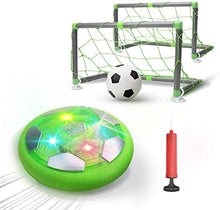 Load image into Gallery viewer, DEERC Kids Game Toys Hover Football Set Rechargeable Air Soccer with 2 Goals, Ball Toy with LED Light for Indoor Games, Gift for Boys Girls Toddlers, an Extra Inflatable Ball (No AA Battery Needed)
