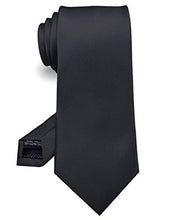 Load image into Gallery viewer, JEMYGINS 3.15&quot; Black Tie Wedding Business Silk Necktie for Men (8cm)
