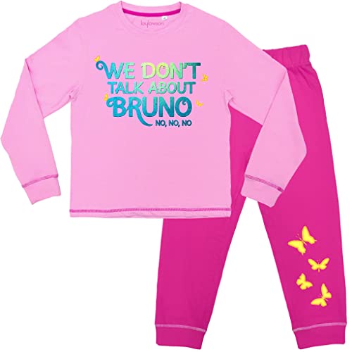 Girls We Don't Talk About Bruno Pyjamas Kids No, No, No PJs Set (Pink/Fuchsia, 7-8 Years)